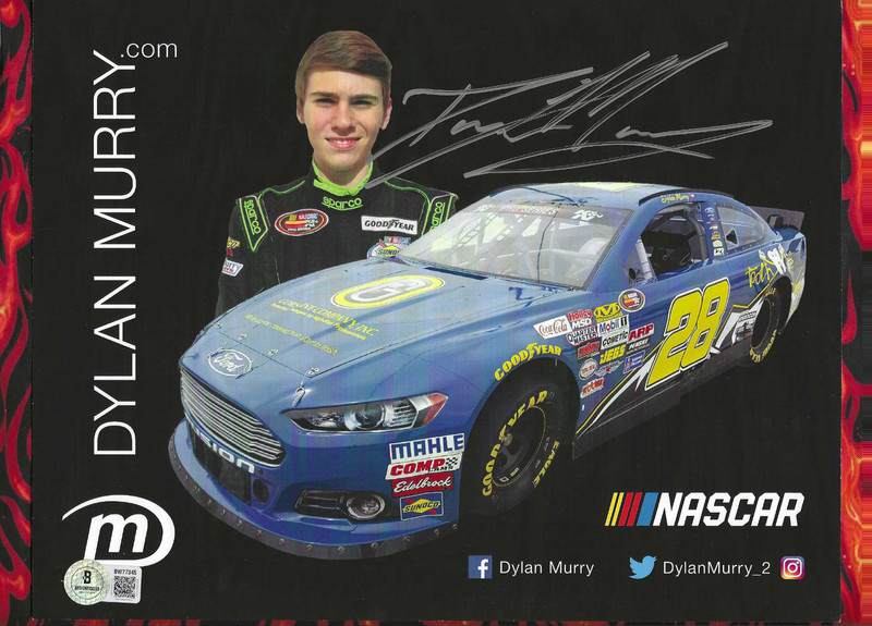 NASCAR Dylan Murry 2017	28 Ford Signed 2-Sided 8.5x11 Hero Photo Card (Beckett)