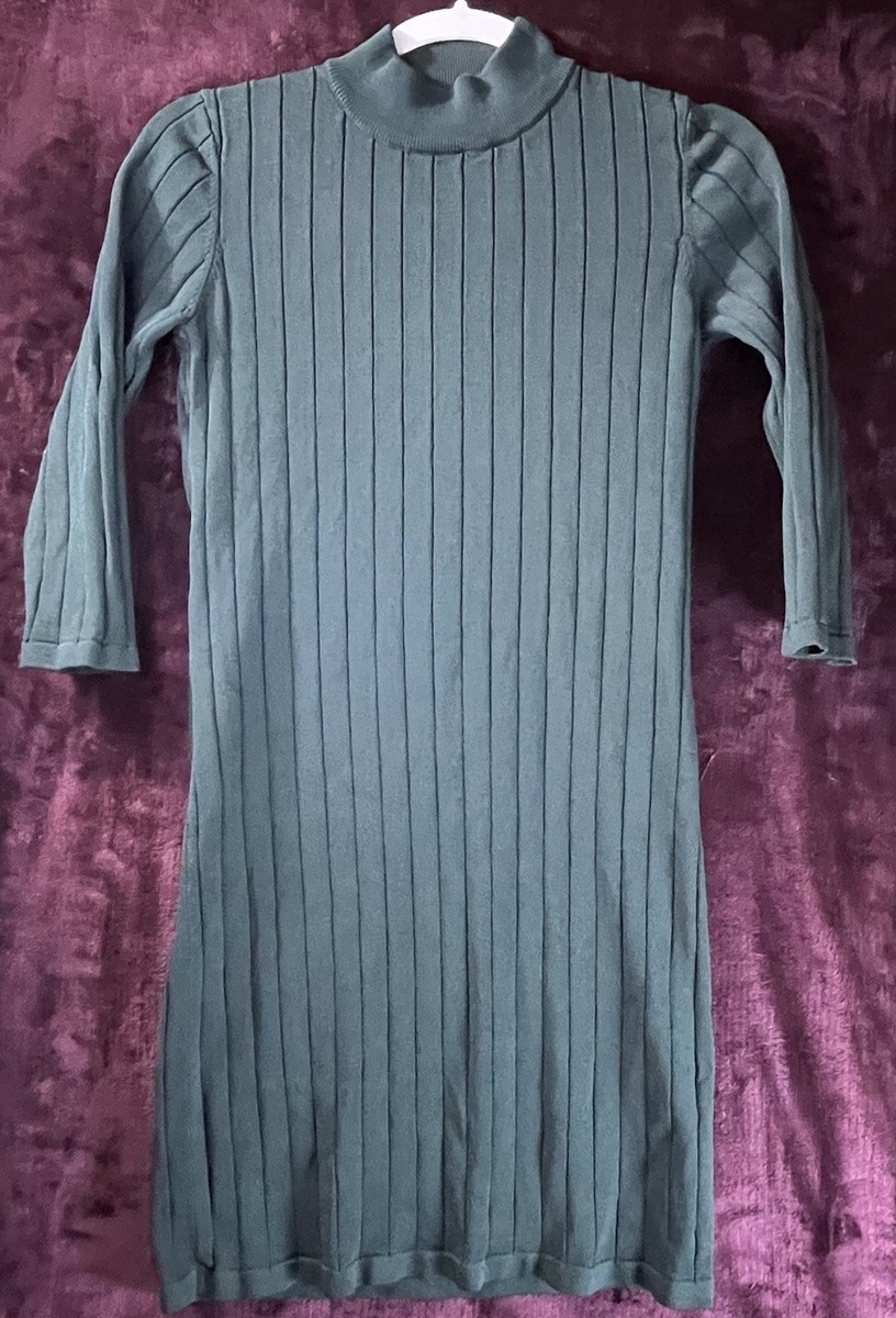 forever 21 green sweater dress Woman's Dark Hunter Size Large Mock Neck variation-ahana-pale-blue-short-sleeve-dress