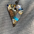 Fused Art Glass Dichroic Murano Style Pendant/Necklace 1 Of A Kind! — photo 1