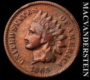 1865 Indian Head Cent - Scarce  Semi-key  Better Date  No Reserve  #L6655