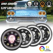 4X 5.75"inch LED Headlights RGB Angel Eyes Hi-Lo for 1958-1975 Chevrolet Bel Air
