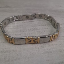 Silver Gold Plated Magnetic Link Bracelet Two Tone Magnetic Bracelet