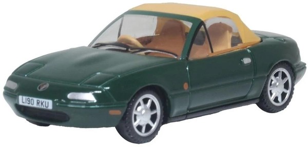 Mazda MX5 MK1 Softtop British Racing Green 1:76 MaßStab Oxford Diecast 76MAZ002-image