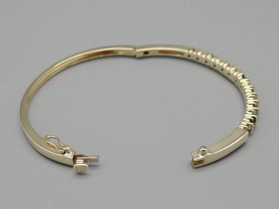 5 Ct Simulierte Blaue Saphir- Und Diamant-Armreif 925 Silber Goldbeschichtet - Bild 2 von 4