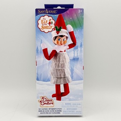 Elf on the Shelf Claus Couture Tiny Tinsel Dress Silver New Holiday Accessory