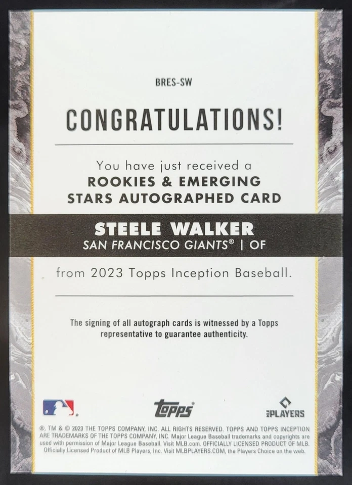 2023 Topps Inception Steele Walker Rookie & Emerging Stars Auto Red /50 RC JP2 - Image 2 of 4