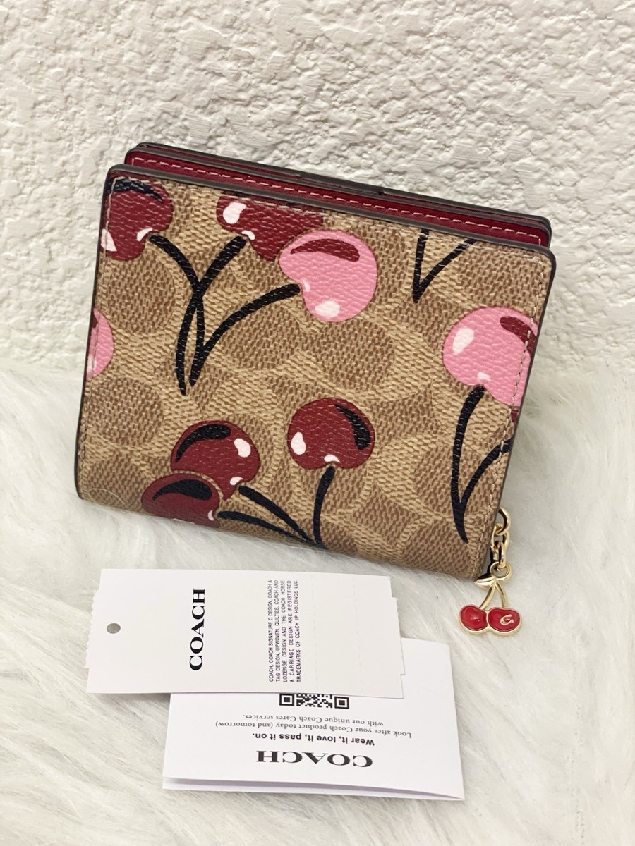 ❤️Coach Snap Wallet - CZ347 Signature Coated Canvas w/Pink