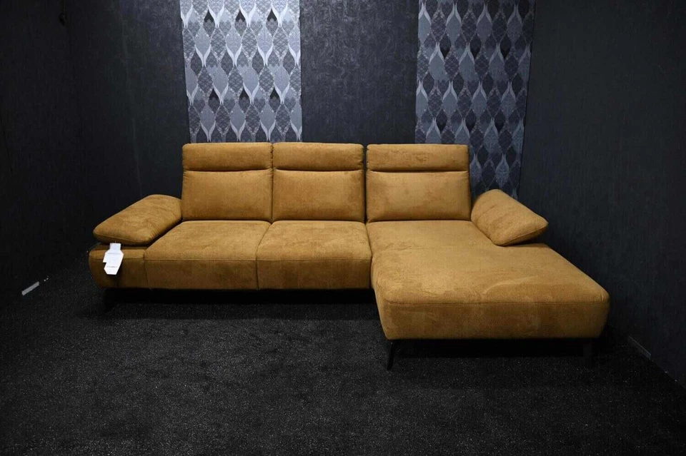 DFM Ecksofa Lennox Stoff Regain 23 Ocre Braun mit Elektrischer Relaxfunktion - Bild 3 von 4