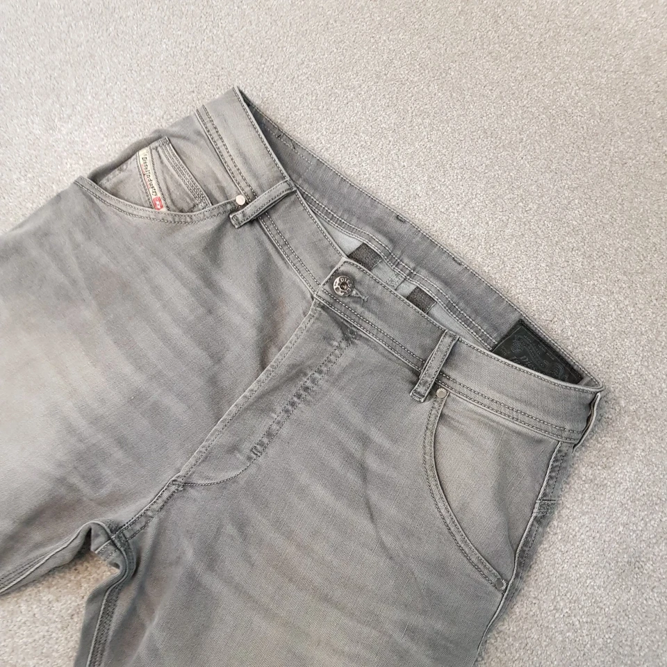 Diesel Mens Shorts 31 Grey Denim Kroshort Jeans Button Fly Light Wash W31 - Image 2 of 4