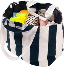 22'' 50L Large Beach Bag with Zipper, Extra Large Canvas Tote Bag for Women, Wee
