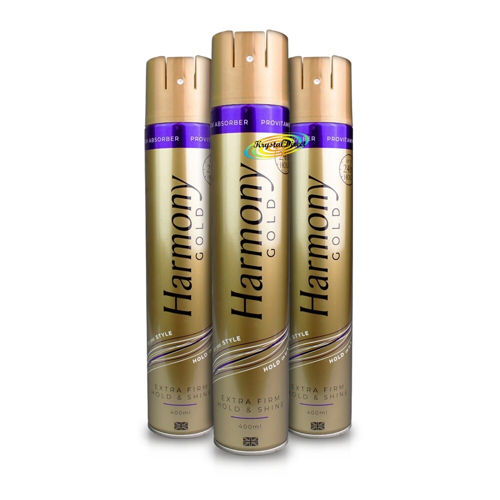 HARMONY GOLD EXTRA FIRM HOLD & SHINE HAIRSPRAY 400ML - Image 6