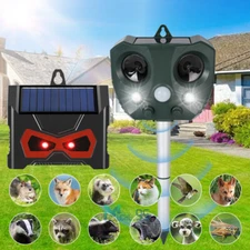 Repelente de animales solar ultrasónico Plaga Perro Gato Ratones Ciervo Mapache