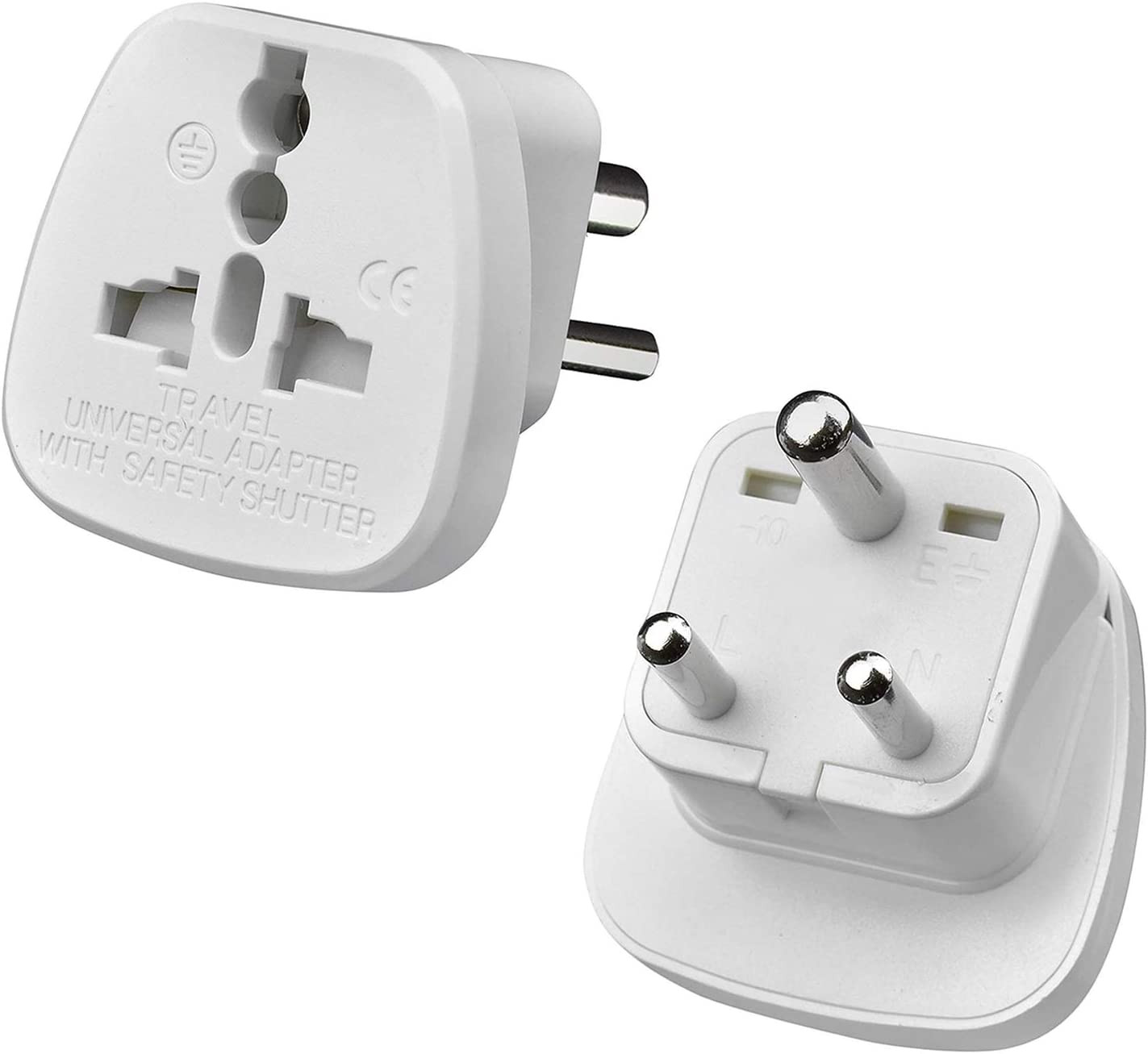 2 X UK to India Travel Adapter,3 Pin Plug from UK,Europe,USA,Australia to India 