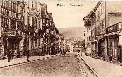 CPA ZABERN /VOGESEN, Hauptstrasse avec des passants 1912 EUR 7,00