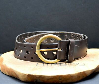 Mango Vintage Womens Belt Leather Jeans Waist Belt Brown Size 30