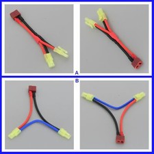 T-plug Deans 1 Female to 2 Female Mini-tamiya Series Parallel Wire RC Battery