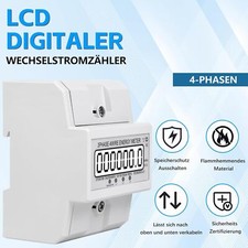 Wechselstromzähler Drehstromzähler Stromzähler LCD Kalibriert 1,3-Phasen DIN