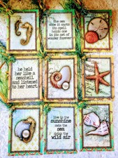 Beach Nautical Ocean 9 Gift Hang Tags Parties Junk Journals Scrapbooking 488R