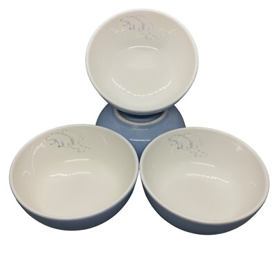 Set of Pfaltzgraff Winter Frost Cereal/Soup Bowls Polar Bear Snow