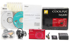  Near MINT in Box Nikon Coolpix S6200 Red 16.0MP 10x Zoom Digital Camera JAPAN
