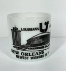 New Orleans Louisiana Superdome Vintage Federal Milk Glass Coffee Tea Mug Cup