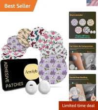Long-Lasting Protection: 20-Pack Dexcom G7 Adhesive Patches with Floral Designs