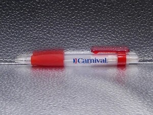 Carnival Cruise Line Clear Red Blue Advertising Ballpoint Pen