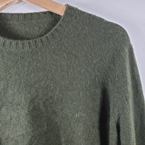 Women's Military Green Crew Neck Soft Sweater Flaw Read L - Picture 6 of 8