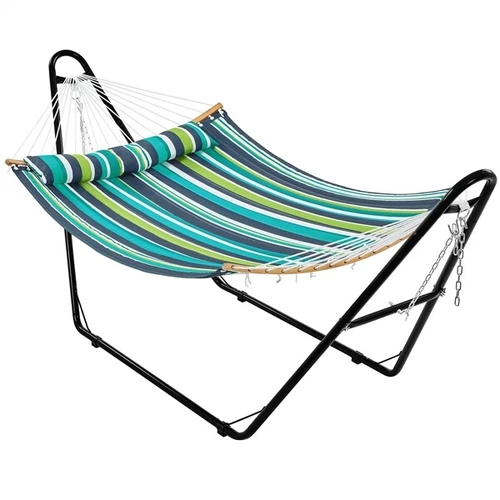 Padded Hammock with Universal Steel Stand for 2–3 People 475lb Capacity Outdoor