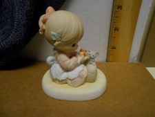 Precious Moments Sharing the Season with You - girl giving gift to mouse 702862