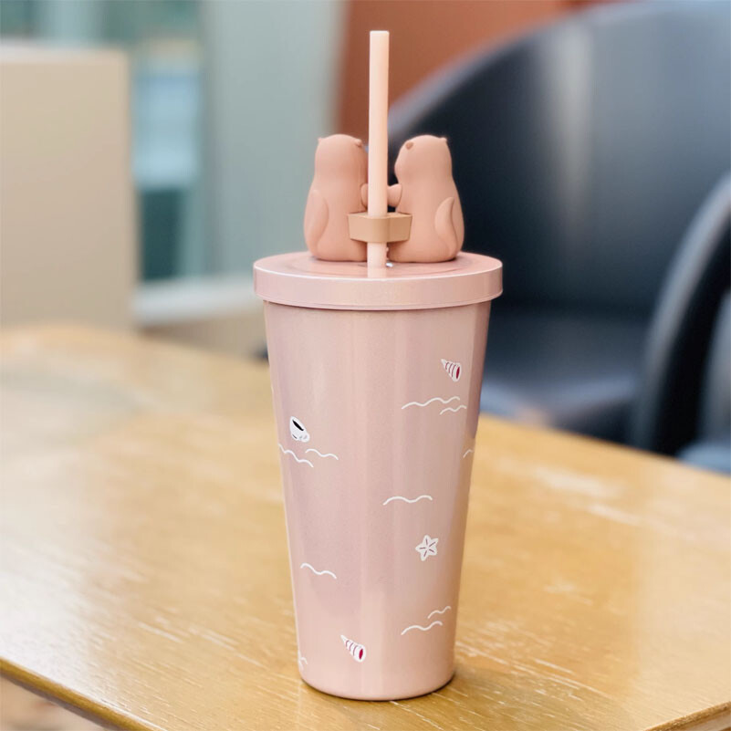 New Starbucks China 2025 Valentine's Day 19oz SS Straw Cup with