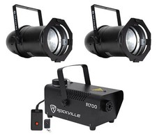 2 American DJ ADJ Par Z100 5K2 100w COB Cool White LED DMX Par Can Lights Fogger