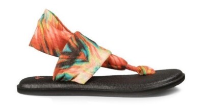 Sanuk Yoga Sling 2 Watermelon Multi Yoga Mat Sandals Womens Size 8 -NEW-