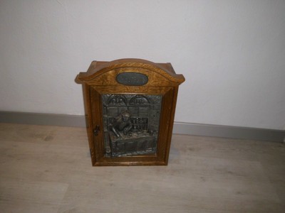 ANTIKER WANDSCHRANK APOTHEKERSCHRANK SCHRANK HÄNGESCHRANK MIT ZINN O