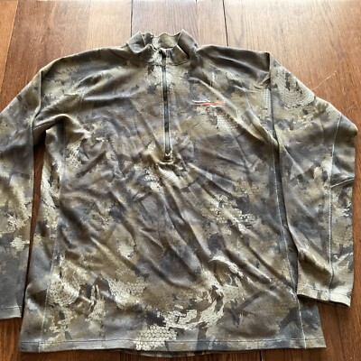 Sitka Merino Core Heavyweight Half Zip Shirt, Men s Large, Optifade Timber