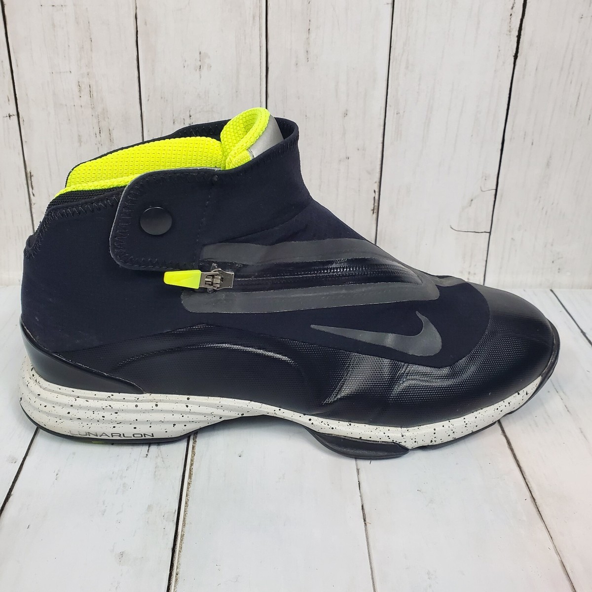 Nike Lunar Bandon Golf Shoes - Zip Up Mids Black Volt 552072-002