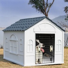 Large XL Plastic Dog Kennel Dog House Weatherproof Indoor Outdoor Animal Shelter