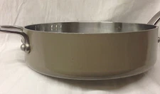 KITCHENAID 3 QT/ 2.8 L PORCELAIN ENAMEL CLAD TQQQ02 TAUPE OPEN SKILLET SAUTE PAN