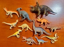 Dinosaur Toy Mixed Lot Of 12  1.5  To 3  Tall Plastic Dino Toys Cake Toppers