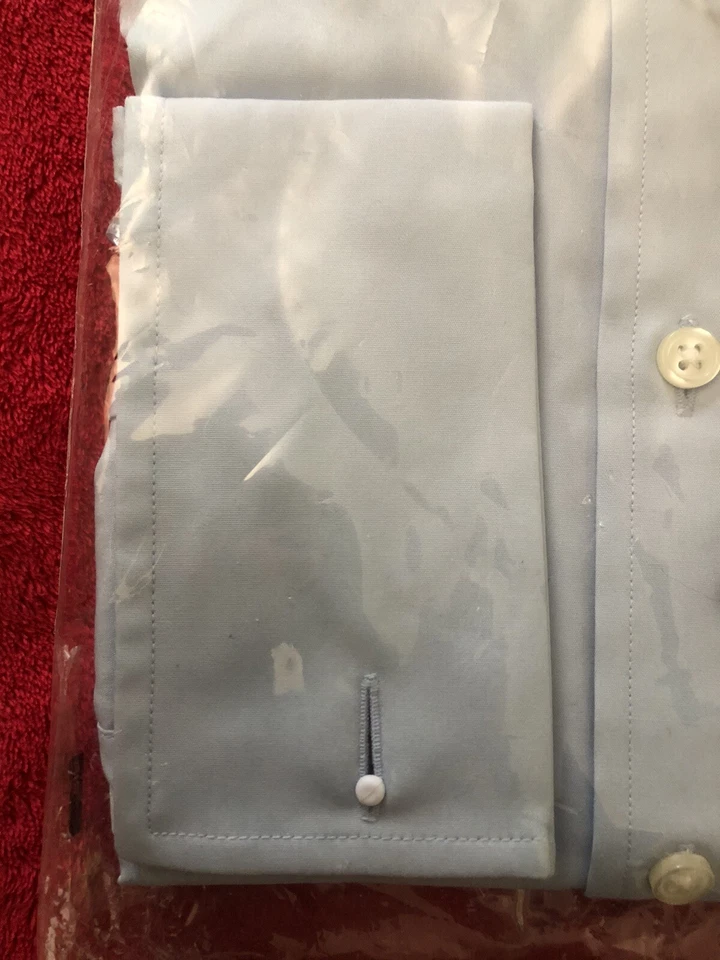 TM Lewin Jermyn St 18/36 Calce Ajustado Sky Popelin Cuello Clásico Puños Franceses Nuevo con Etiquetas Foto 4 de 4