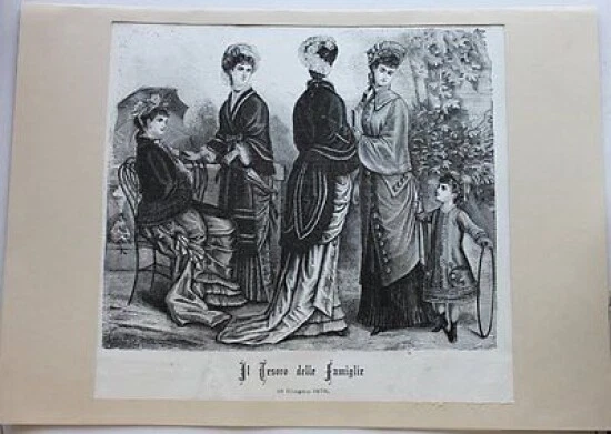 Stampa costumi moda abiti donne Milano giugno 1879 eBay