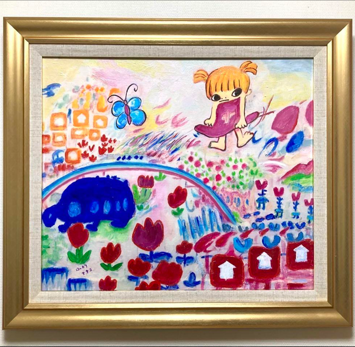 F10 size] Rokkaku Ayako hand-painted signed on both sides acrylic