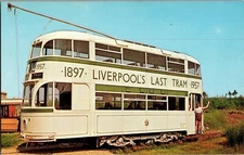 Liverpool's Last Tram Double Decker Seashore Trolley Museum ME Postcard R18