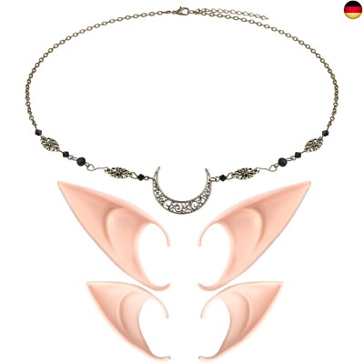 Elfenohren Schmuck Cosplay Fairy Ears Elf Ohr Mond Kopf Kette Elf Ears Retro Kri