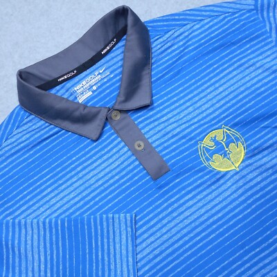 Nike Polo Shirt XL Blue Bacardi Dri Fit Tour Performance Liquor Alcohol