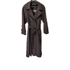 Vtg Julia Klein Trenchcoat/raincoat Sz 10 Ladies Deep Gray, Double Breasted