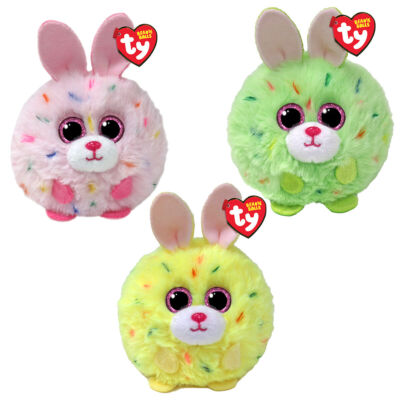 TY BEANIE BALLS EASTER 2024 SOFT PLUSH BUNNY TOY KIWI LEMON STRAWBERRY  ***NEW UK