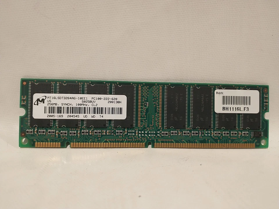 Dell MEMORY MT16LSDT3264AG-10EE1 256MB,SYNCH,100MHZ,CL2 PC100-222-620 - Image 2 of 3