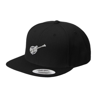 Mandolin Embroidered Flat Visor Snapback Hat