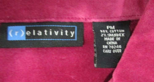 Relativity PM Raspberry Button Up Jacket NWT - Picture 6 of 8